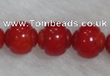 CCB08 15.5 inches 6*7mm lantern shape red coral beads Wholesale