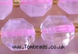 CCB1000 15 inches 9*10mm faceted rose quartz beads