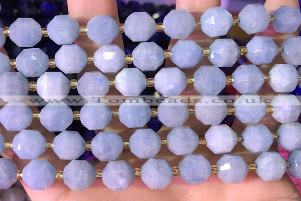 CCB1001 15 inches 9*10mm faceted aquamarine beads