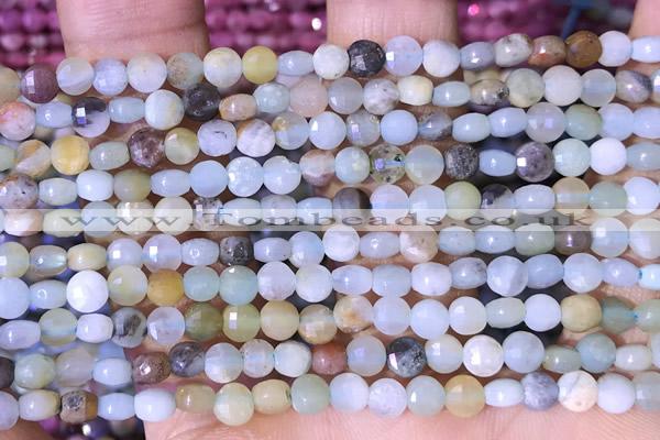 CCB1048 15 inches 4mm faceted coin amazonite beads