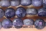 CCB1061 15 inches 4mm faceted coin sapphire beads
