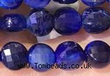 CCB1064 15 inches 4mm faceted coin blue tiger eye beads