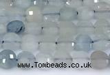 CCB1137 15 inches 4mm faceted coin aquamarine beads