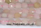 CCB1143 15 inches 4mm faceted coin morganite beads