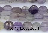CCB1164 15 inches 4mm faceted coin mixed quartz beads