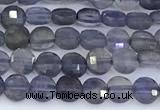 CCB1169 15 inches 4mm faceted coin iolite beads