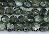 CCB1170 15 inches 4mm faceted coin seraphinite beads