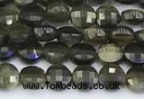 CCB1171 15 inches 4mm faceted coin obsidian beads