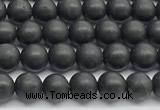 CCB1185 15 inches 4mm round matte shungite gemstone beads