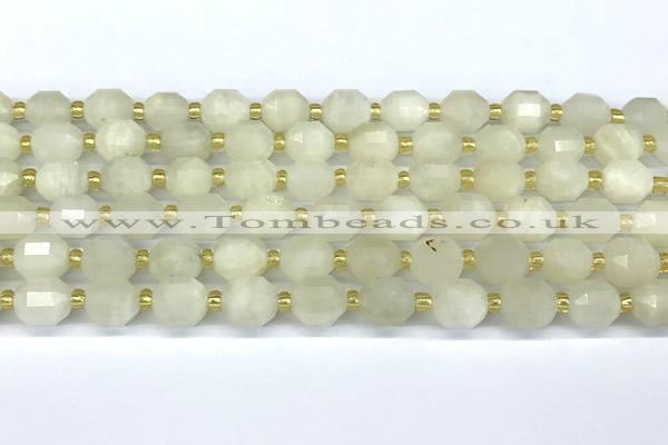 CCB1246 15 inches 7*8mm faceted white moonstone beads