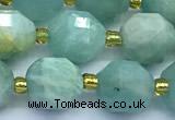 CCB1264 15 inches 9*10mm faceted amazonite gemstone beads