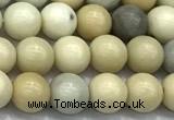 CCB1295 15 inches 6mm round ivory jasper beads