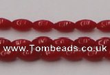 CCB130 15.5 inches 3*6mm rice red coral beads strand wholesale