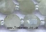 CCB1305 15 inches 9mm - 10mm faceted white moonstone beads