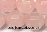 CCB1317 15 inches 9mm - 10mm faceted rose quartz turquoise beads