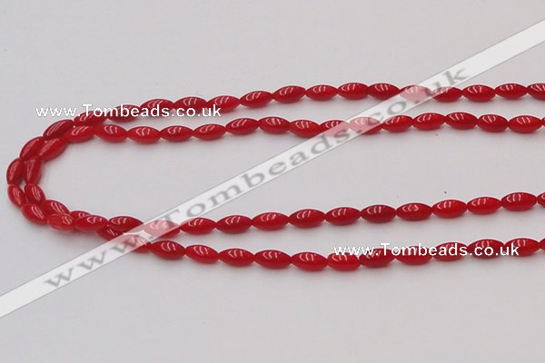 CCB132 15.5 inches 4*7mm rice red coral beads strand wholesale