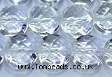 CCB1330 15 inches 8mm faceted coin white crystal beads
