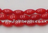 CCB134 15.5 inches 4*8mm rice red coral beads strand wholesale