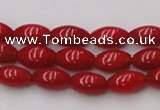 CCB135 15.5 inches 5*8mm rice red coral beads strand wholesale