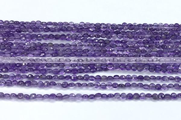 CCB1357 15 inches 2.5mm faceted coin amethyst beads