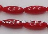 CCB136 15.5 inches 5*12mm rice red coral beads strand wholesale