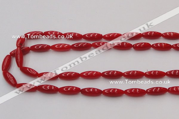 CCB136 15.5 inches 5*12mm rice red coral beads strand wholesale