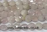 CCB1369 15 inches 4mm faceted coin morganite beads