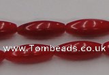 CCB137 15.5 inches 5*13mm rice red coral beads strand wholesale