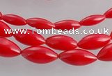 CCB14 5pcs 15.5 inches rice shape red coral beads Wholesale