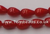 CCB140 15.5 inches 5*8mm teardrop red coral beads wholesale