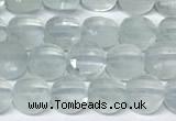 CCB1401 15 inches 6mm faceted coin aquamarine beads