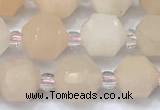 CCB1430 15 inches 7mm - 8mm faceted pink aventurine beads