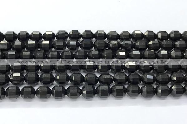 CCB1510 15 inches 7mm - 8mm faceted shungite beads