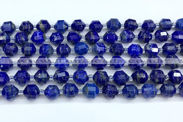 CCB1523 15 inches 8mm - 9mm faceted lapis lazuli gemstone beads