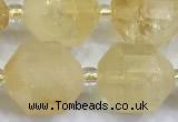 CCB1533 15 inches 11mm - 12mm faceted citrine gemstone beads