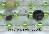 CCB1571 15 inches 5mm - 6mm faceted phantom gemstone beads