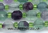 CCB1573 15 inches 5mm - 6mm faceted fluorite gemstone beads