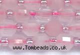 CCB1584 15 inches 5mm - 6mm faceted rose quartz beads