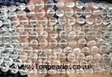 CCB1701 15 inches 6mm faceted coin white crystal beads