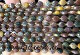 CCB1742 15 inches 6mm faceted coin ocean agate beads
