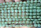 CCB1762 15 inches 6mm faceted coin green aventurine jade beads