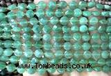 CCB1763 15 inches 6mm faceted coin green aventurine jade beads