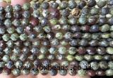 CCB1785 15 inches 6mm faceted coin dragon blood jasper beads
