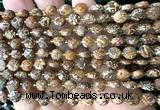 CCB1797 15 inches 6mm faceted coin elephant skin jasper beads