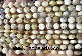 CCB1821 15 inches 6mm faceted coin yellow opal gemstone beads