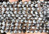 CCB1829 15 inches 6mm faceted coin snowflake obsidian beads