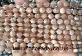 CCB1833 15 inches 6mm faceted coin moonstone gemstone beads