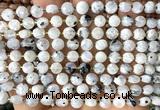 CCB1834 15 inches 6mm faceted coin white moonstone beads
