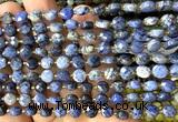CCB1844 15 inches 6mm faceted coin dumortierite beads