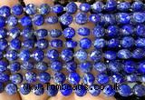 CCB1845 15 inches 6mm faceted coin lapis lazuli beads